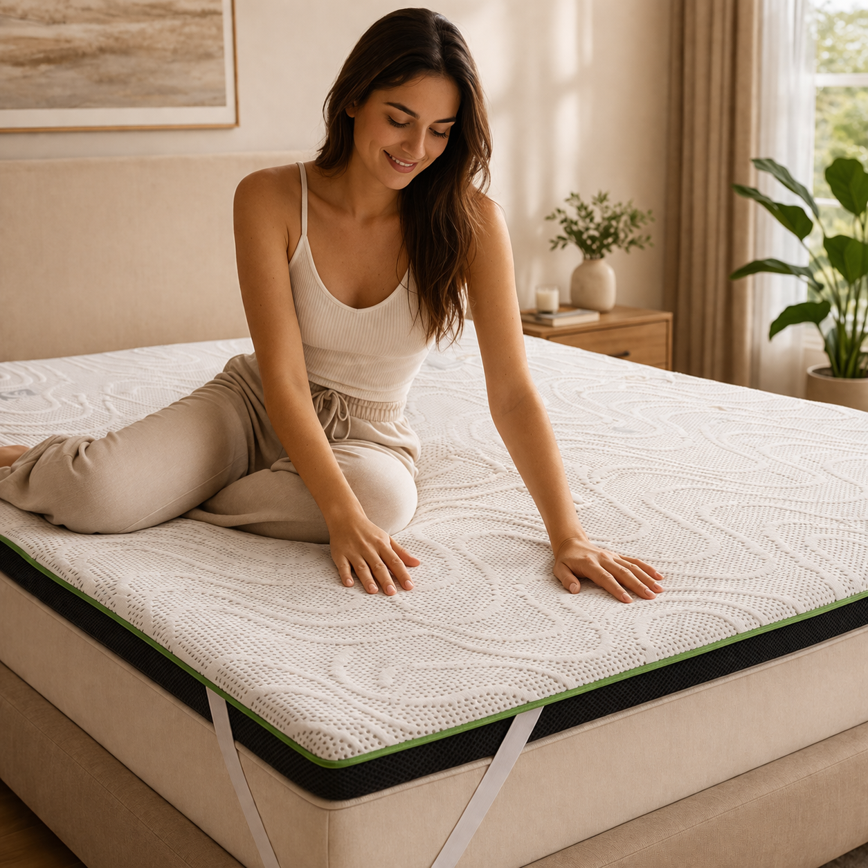 Topper Memory Altezza 7cm SFODERABILE Memory Foam a 11 Zone Differenziate