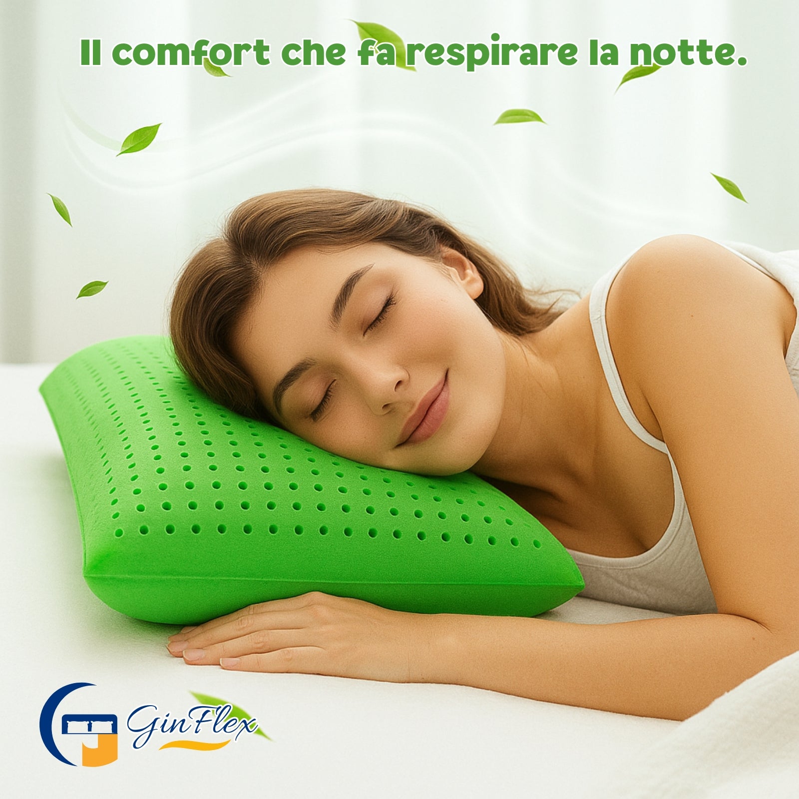 Guanciale Ginflex Memory Greeny | Aroma al Tè Verde